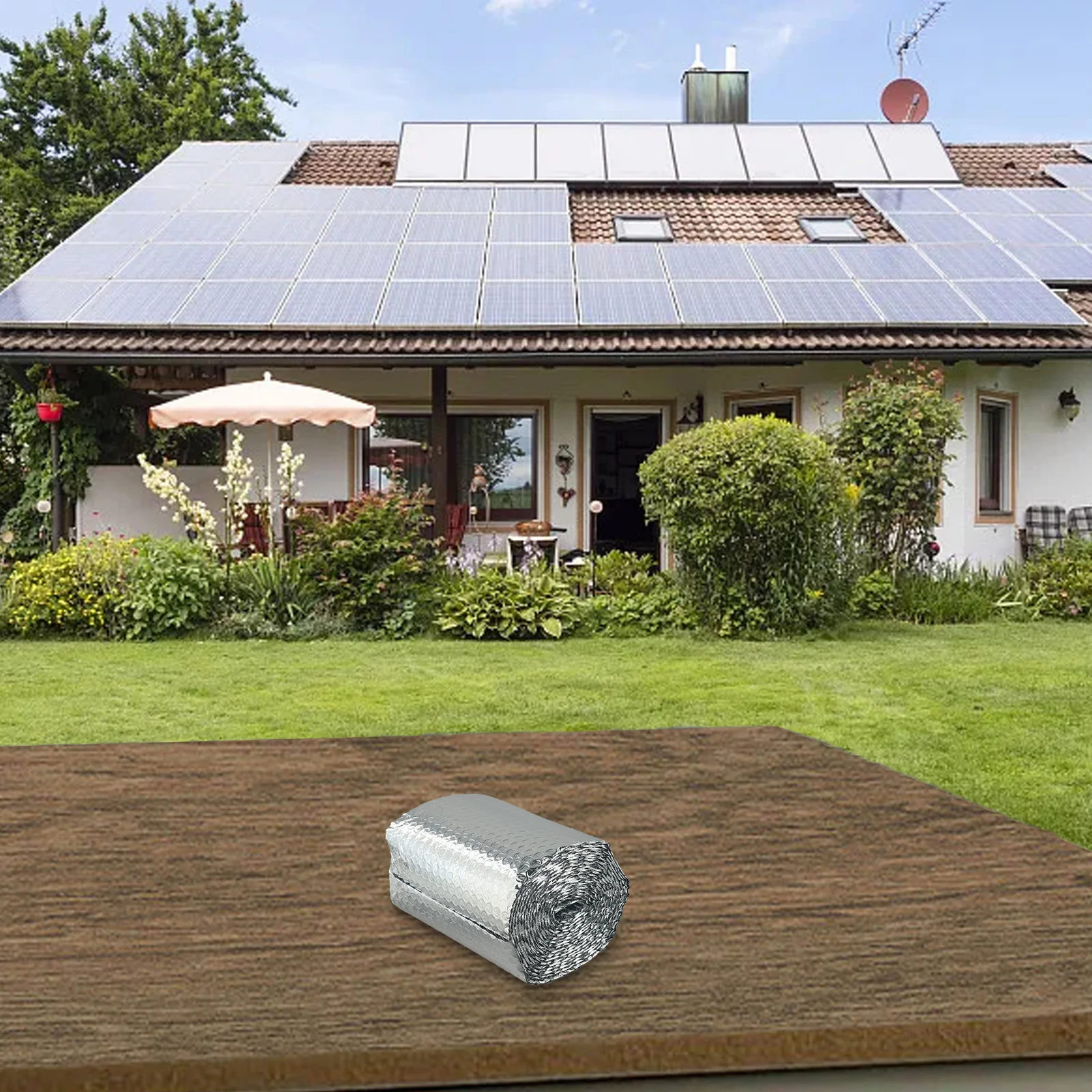 

1 шт., 20 см * 5 м, серебряная изоляционная пленка, пузырчатая фольга, изоляция, многоцелевой двойной алюминиевый радиатор, тепловая стена в стиле лофт, обустройство дома