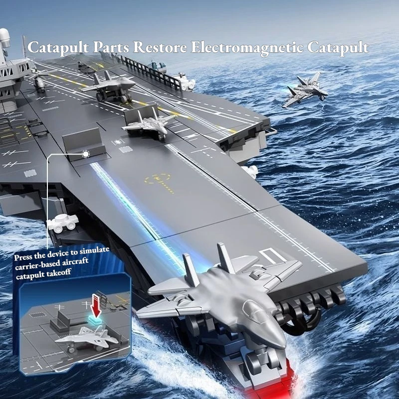 SEMBO Building Blocks Mighty Nation Series No. 19 Aircraft Carrier New Generation Aircraft Carrier Educational Building Blocks