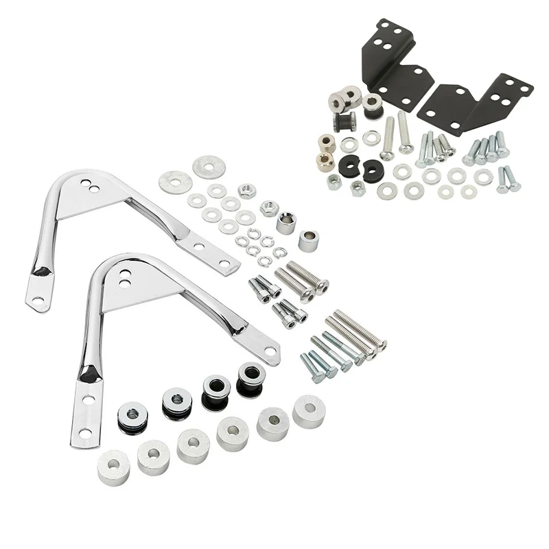 Motorcycle Sissy Bar Mount Rack Docking Kit For  Touring Trunk Road King Electra Glide Road Glide 1997-2008