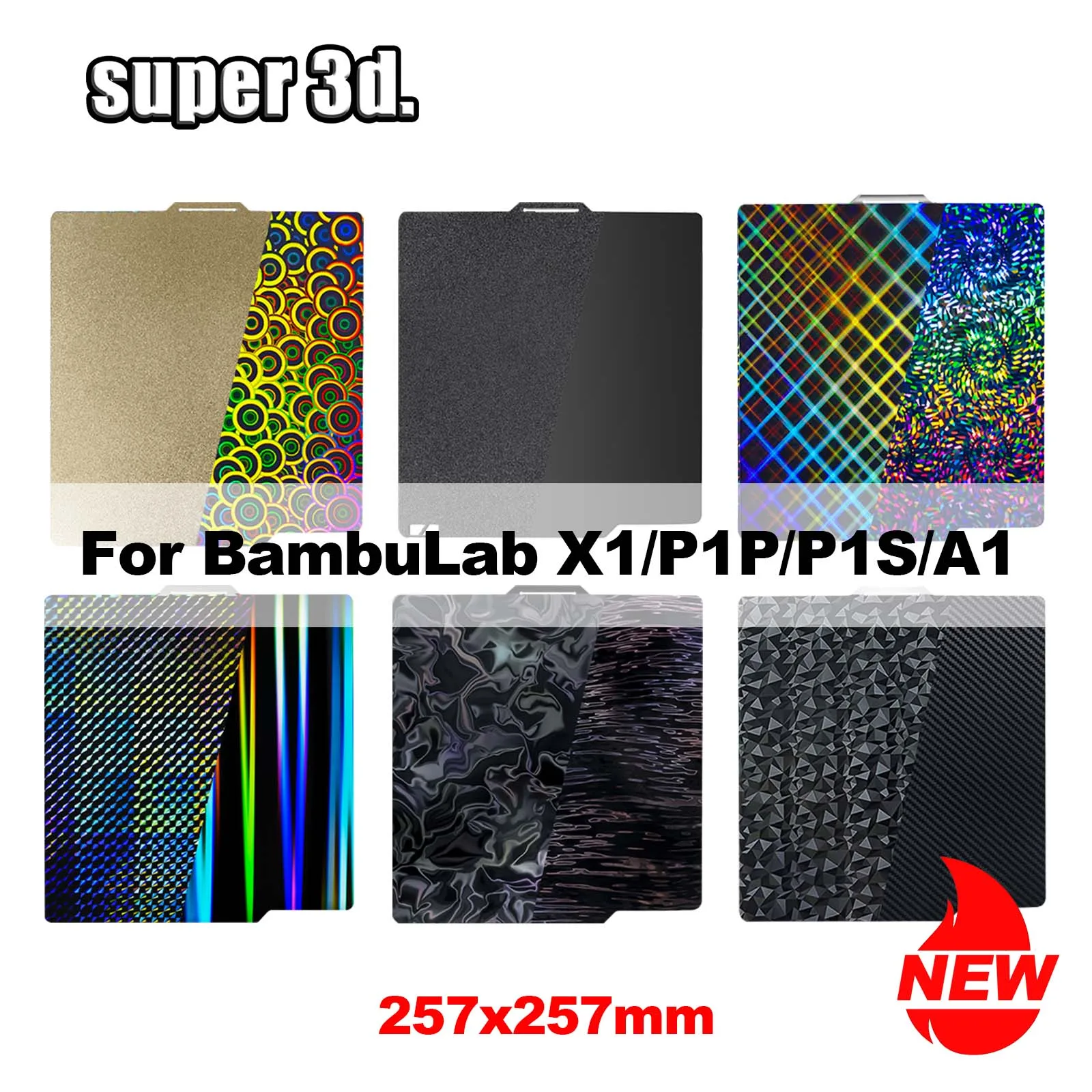 PEO Bambulab Build Plate P1s Spring Steel Sheet Pei Sheet 257x257 Build Plate P1s Bamboo Lab Bambulabs X1 Carbon X1 A1 H1H Plate