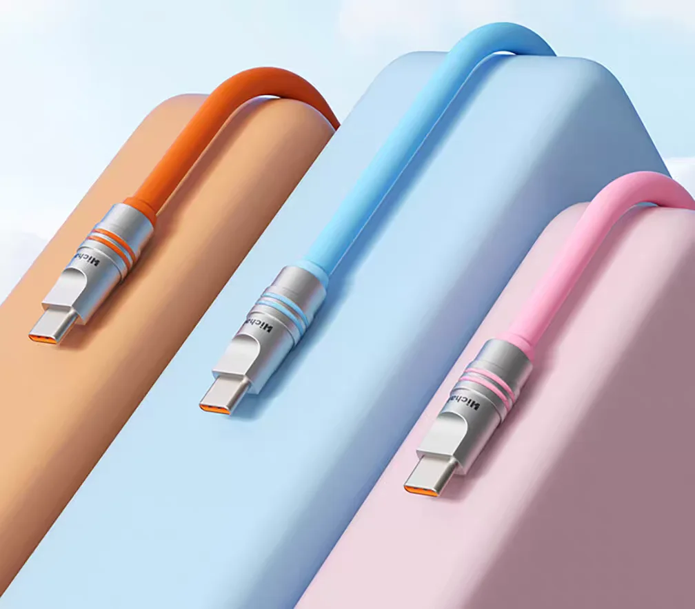 

Hichain 2pack PD240W USB C To Type C Fast Charging Cable Liquid Silicone Zinc Alloy Soft C Cable For Iphone ForSamsung ForHuawei