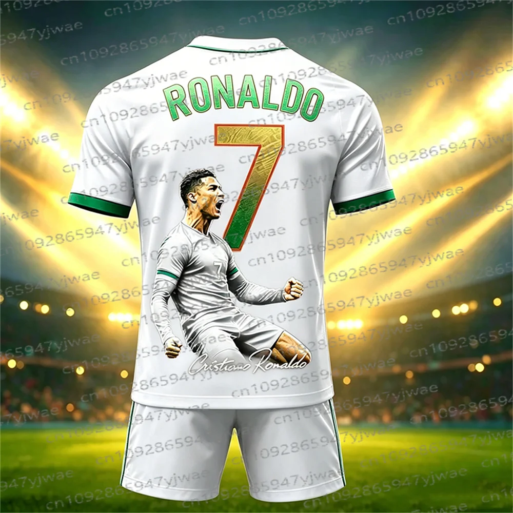 26/27 Sonderedition Ronaldo Fans Fußballtrikot T-Shirt Shorts Set Damen Herren Sportbekleidung Sommer Casual Kinder T-Shirt Set 2-teiliges Set – Detail 10