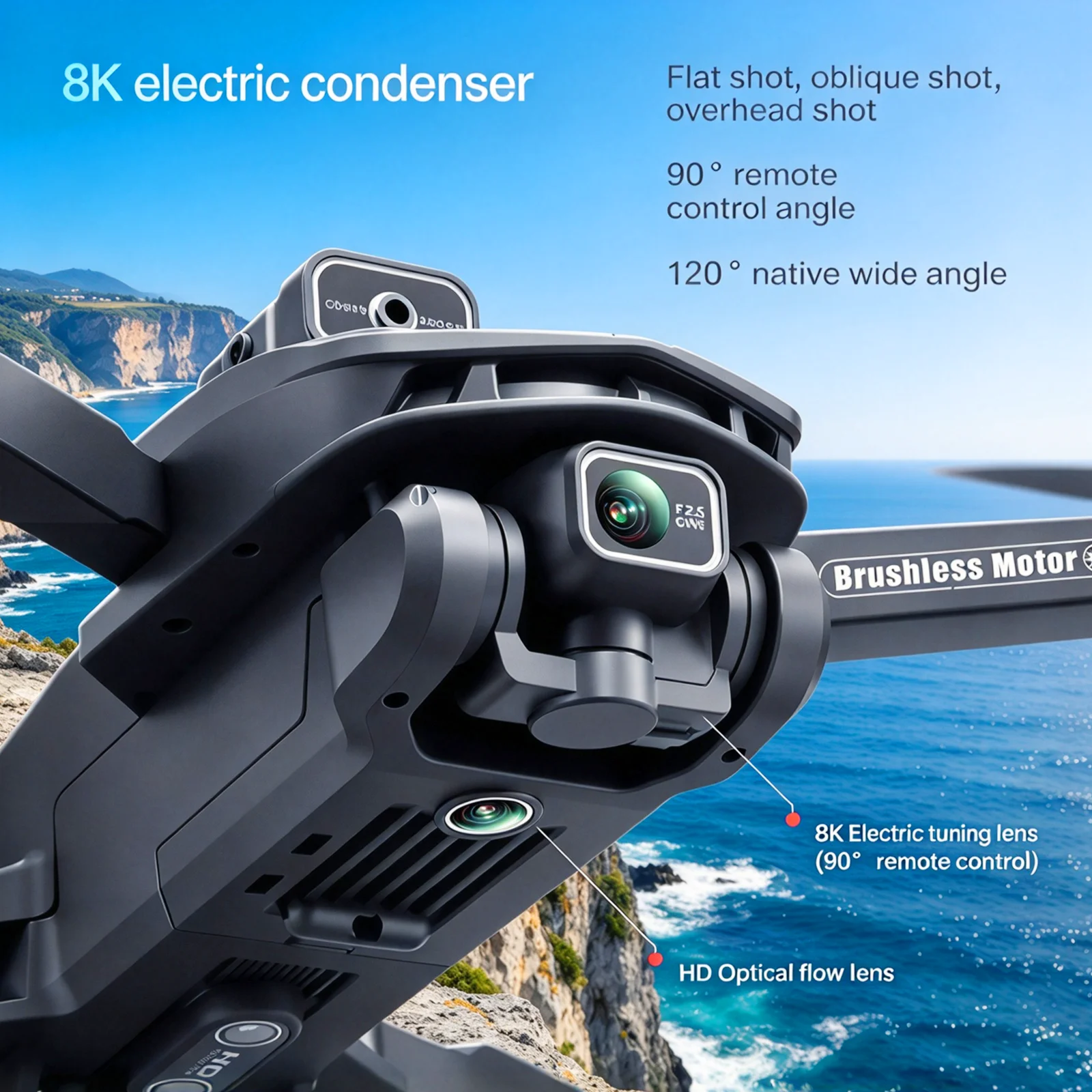 V168 PRO MAX GPS Drone Professional 8K Dual Cameras Security UAV Brushless Obstacle Avoidance 5G WIFI FPV RC Foldable Quadcopter