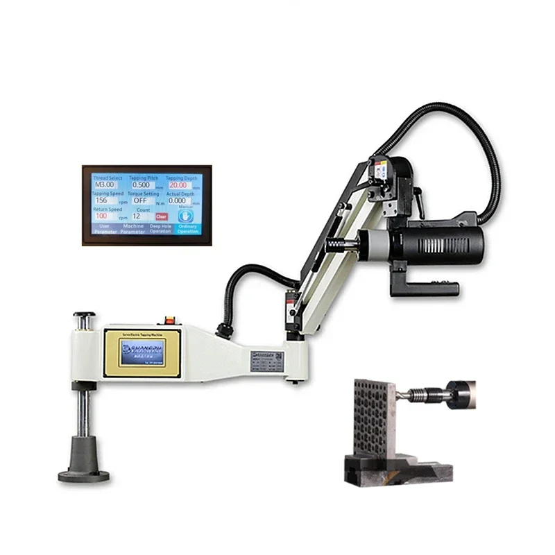 Touchscreen elektrische Gewindes chneid maschine M2-M20 universellen vertikalen Typ Easy Arm Power Tapper Tool 600w mit Spannfutter