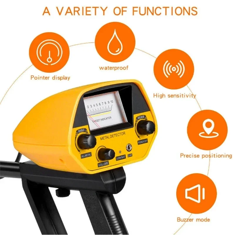 MD-5090 Metal Detector Underground Gold Detector Metal Length Adjustable Treasure Seeker Portable High Precision Hunter Detector