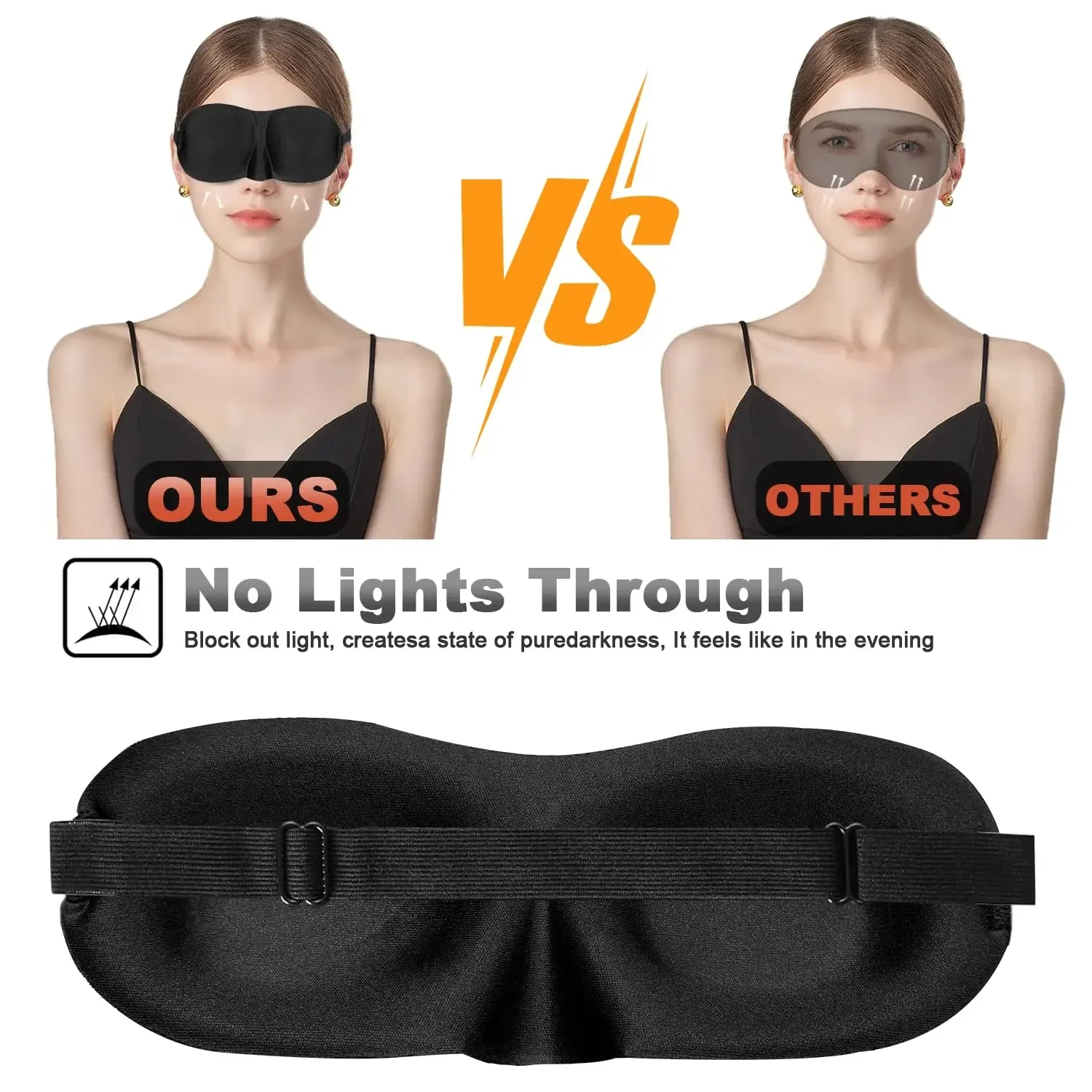 3D Sleep Mask Sleep Light-Blocking Three-Dimensional Eye mask Relieve Eye Fatigue Breathable Double-Layer Travel Sleep Eye mask