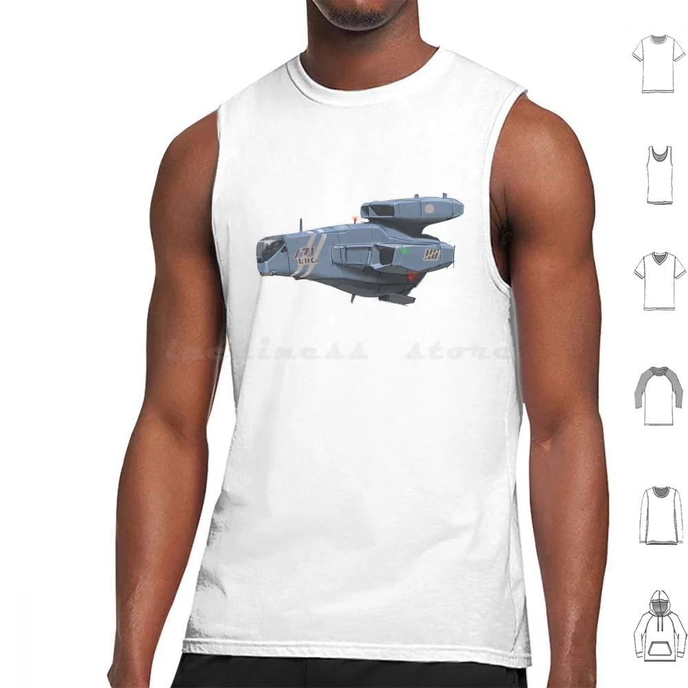 Spaceship In Blue Tank Tops Vest Sleeveless Spaceship Machine Flying Space Scifi