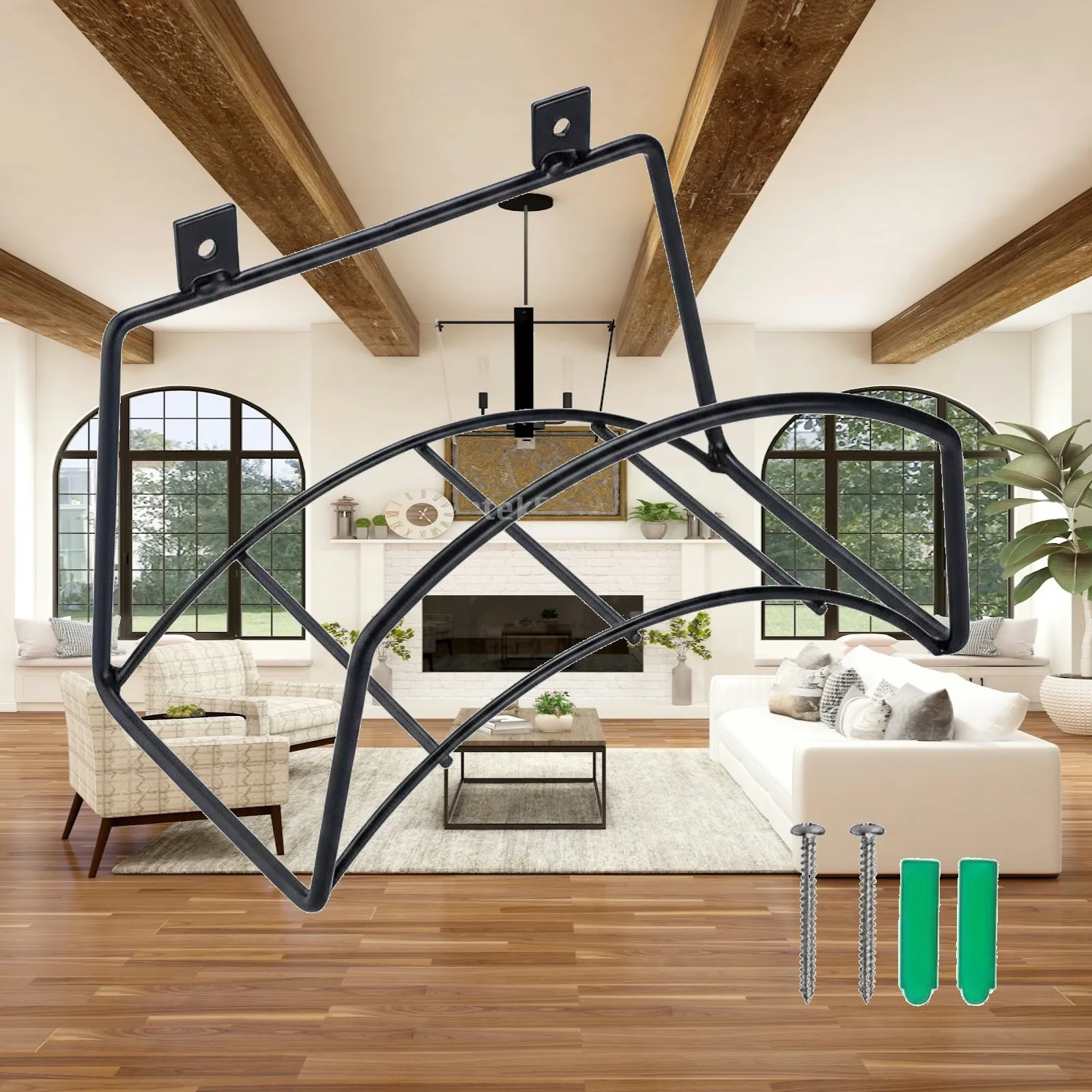Heavy Duty Wall Mounted Hose Rack Metal Garden Hose Hanger Rust Resistant Curved Support for Yard Organization