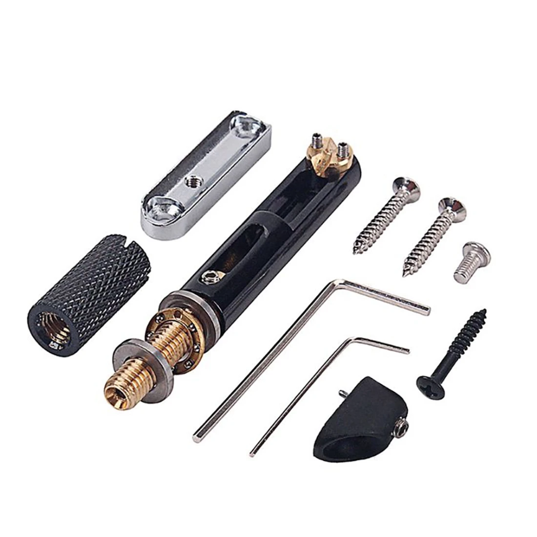 AA75-أسود 5 سلاسل النيكل واحد مقطوعة الرأس شريط مستدير الجسور عدة الغيتار باس الملحقات