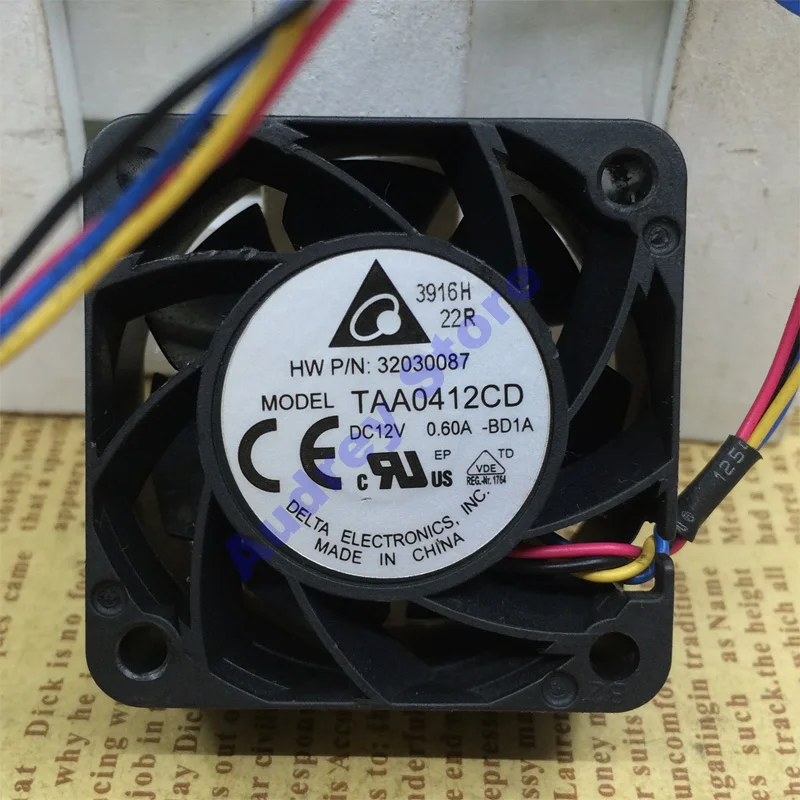 DELTA TAA0412CD 4020 DC12V 0.6A 6W Double ball bearing 4-wire large air volume cooling fan 13000rpm air blower