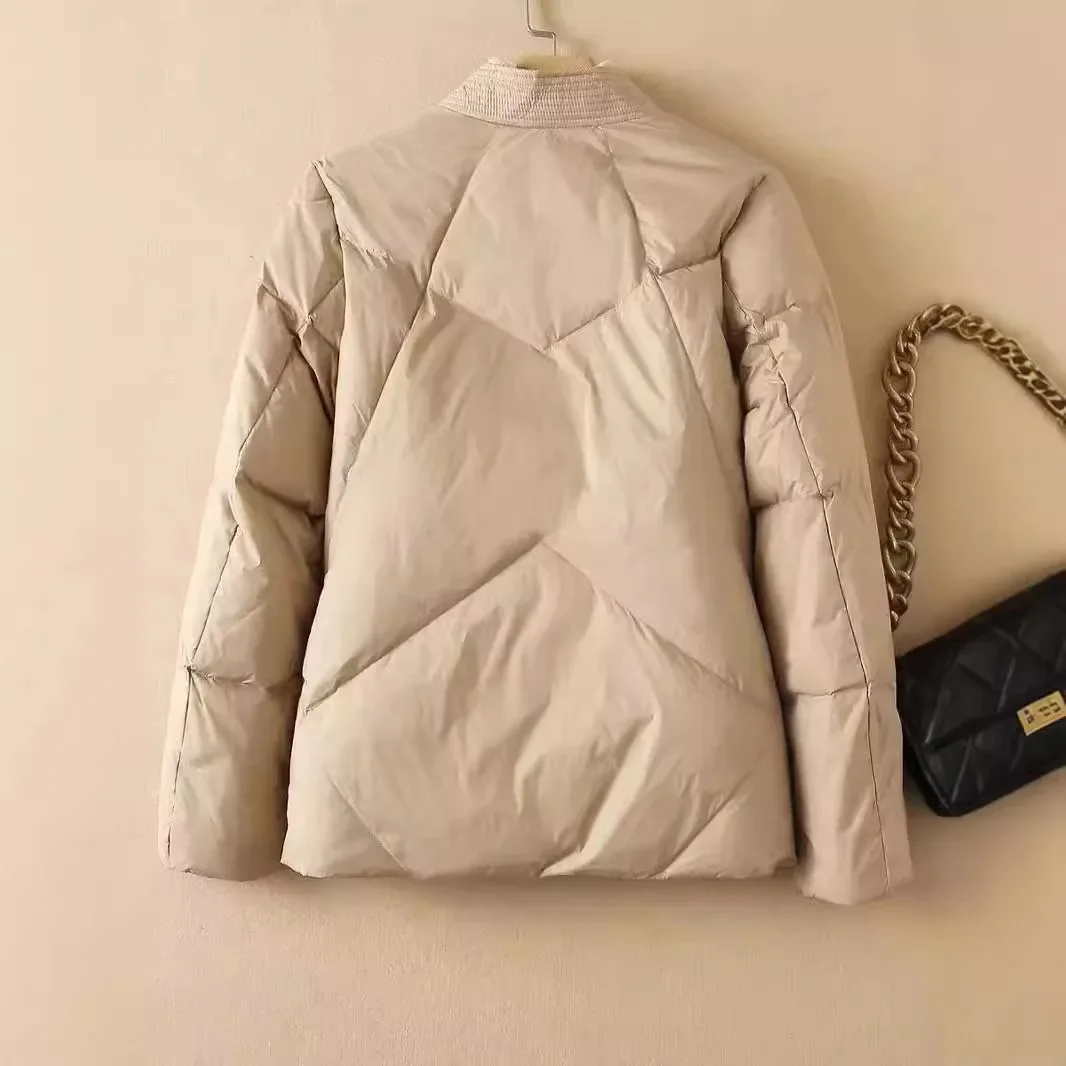春オーバーサイズダックダウンコート女性ヴィンテージジャケット秋のファッションカジュアルパーカー