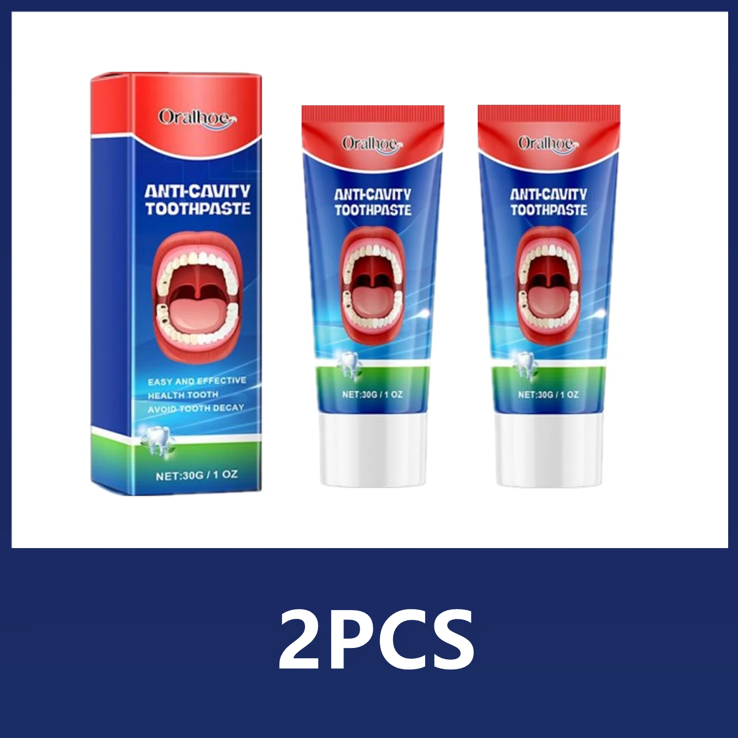 2PCS Anti Decay Toothpaste Dental Caries Repair Cream Decay Protect Teeth Remove Plaque Toothache Relieve Periodontitis