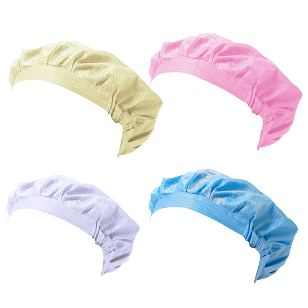 

4Pcs Anti-Static Working Hats Polyester Durable Cleanroom Caps for Electronics Solar Work Anti-Static Cap