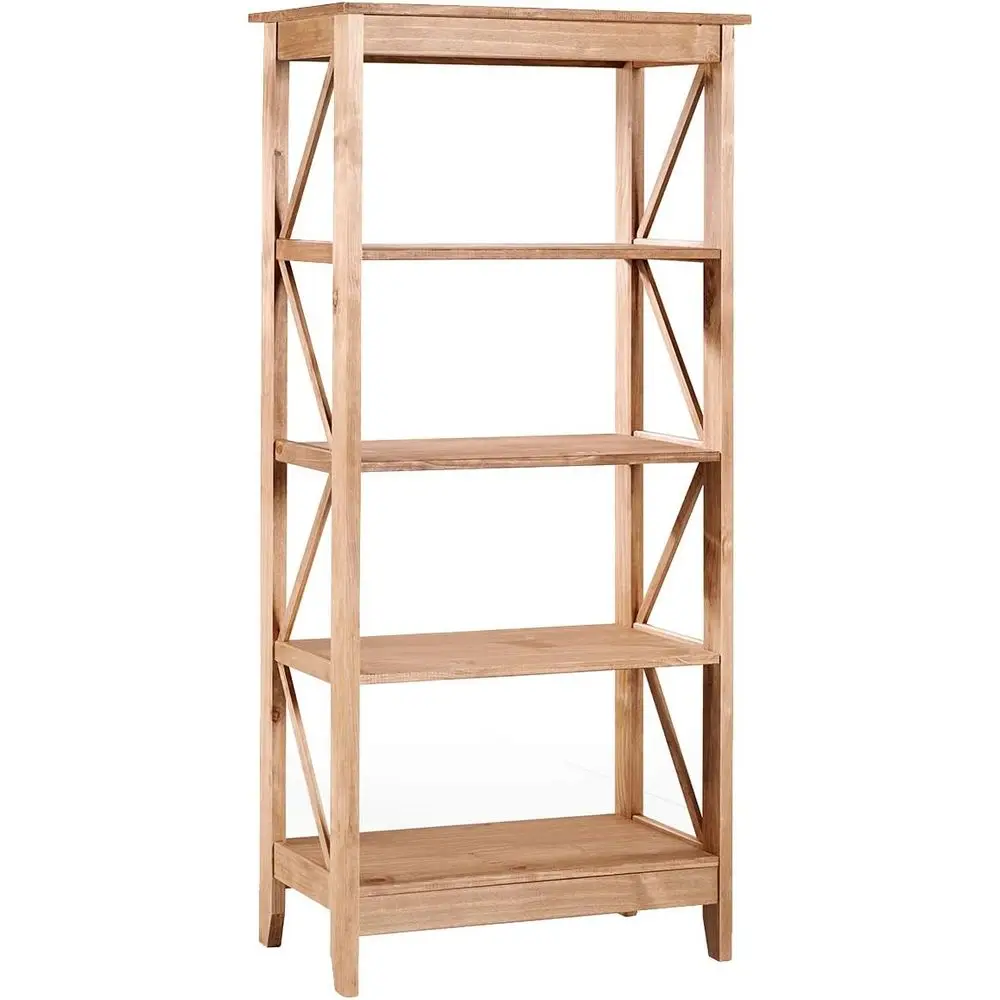 

Винтажный высокий книжный шкаф с 5 полками - 65.79H x 31.50W x 13.78D, цвет античный коричневый, 44.66 фунтов