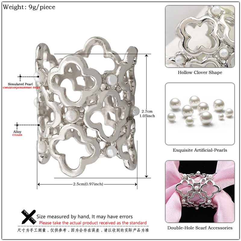 SHEEGIOR piękny Hollow Clover szalik klamra broszki dla kobiet moda biżuteria złoto srebro cylindra w kształcie litery szalik broszka Femme prezent