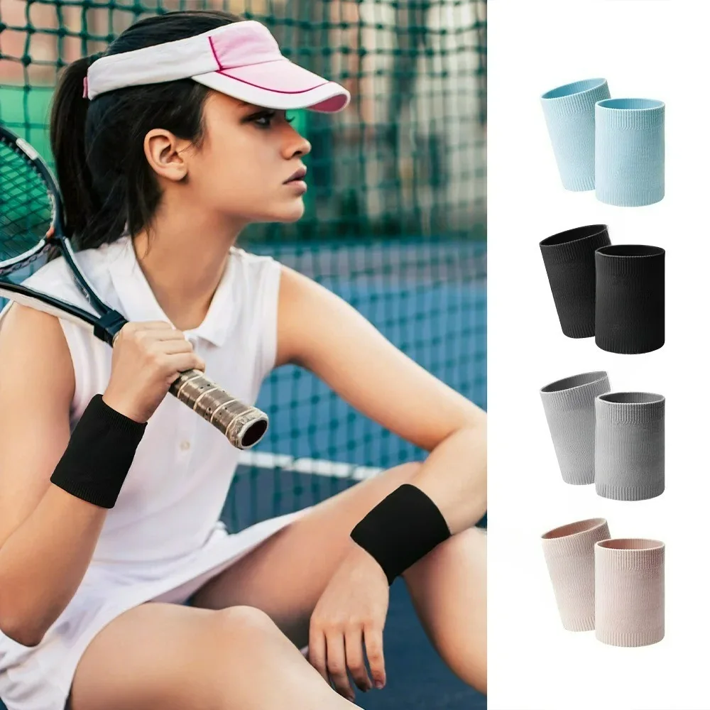 1/2pcs Sports Wristbands Breathable Sweat Absorbing Wrist Brace Tennis Running Basketball Sweat Band Gym Fitness Wristband