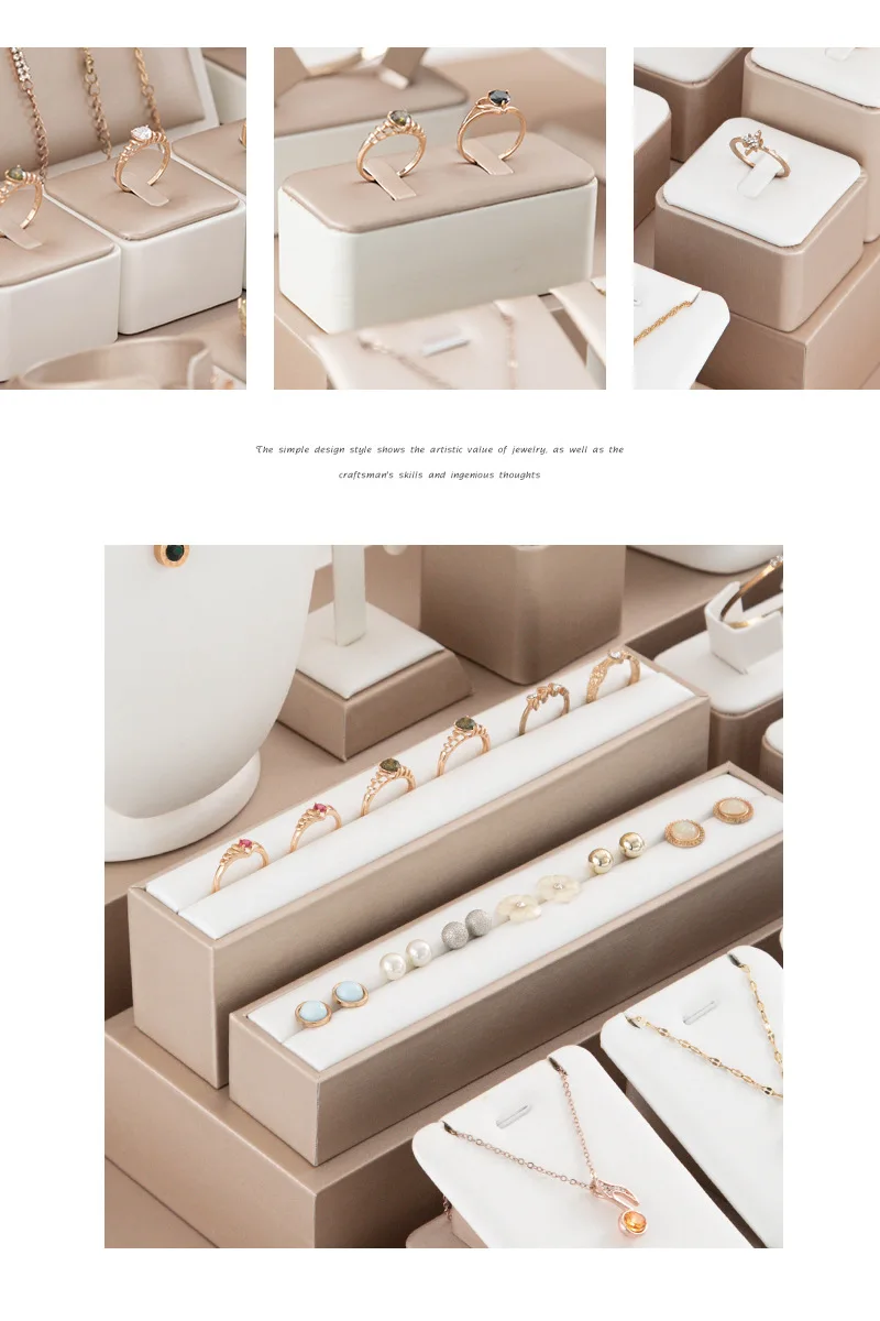 Ring Display Case Window Counter Ring Plate Display Jewelry Rack Champagne Jewelry Tray Commercial Display Props
