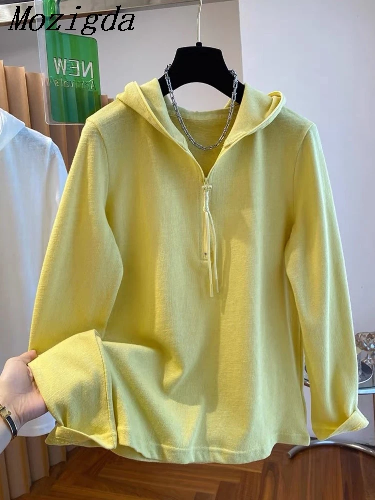 

Зимняя толстовка с капюшоном больших размеров, женская однотонная повседневная толстовка с длинными рукавами и полумолнией, корейские модные женские топы