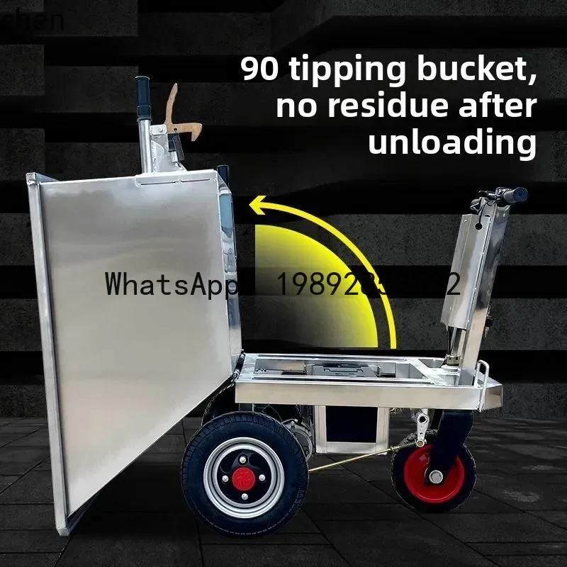 JX  farm special stainless steel electric dump truck pulling feed manure hand push truck feeding agricultural vehicle