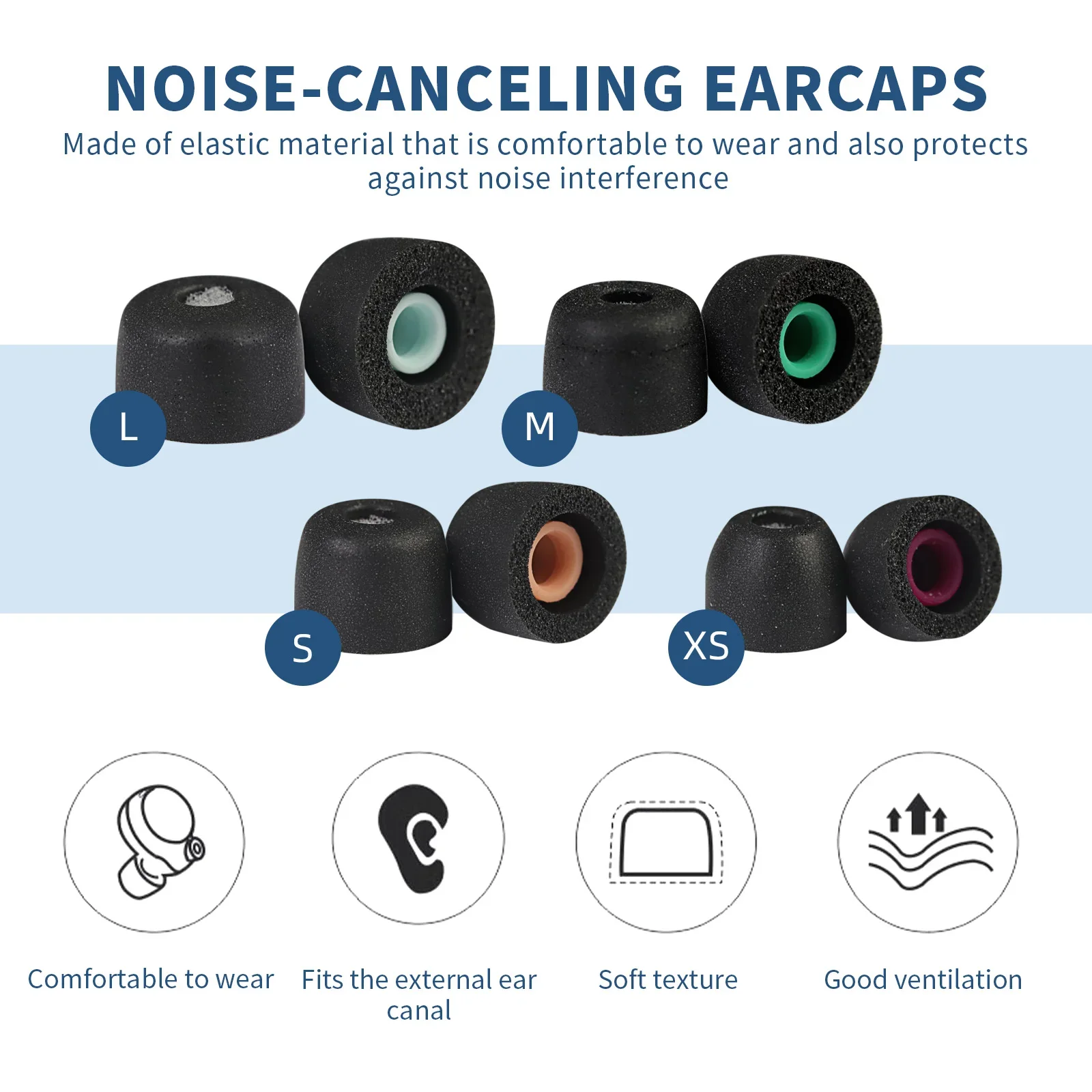 Image of OKCSC XM5 In-Ear-Ohrstöpsel mit Geräuschisolierung, geräuschreduzierende Schwamm-Ohrkappen, hautfreundlich, wiederverwendbar, für Sony WF-1000XM5/WF-1000XM4