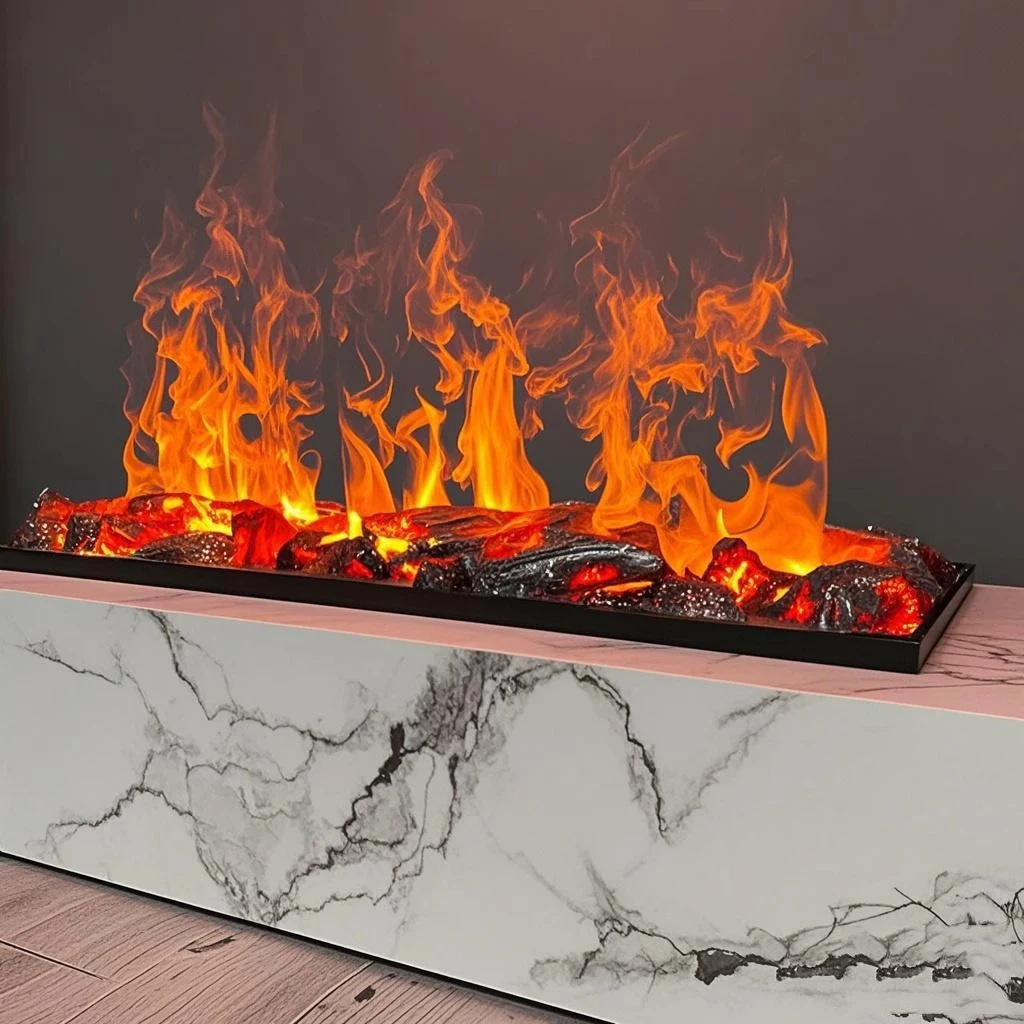 

Simulated charcoal Water Vapor fireplace Smart Home 3D Atomized fireplace Decoration With Colorful Flame Decorative