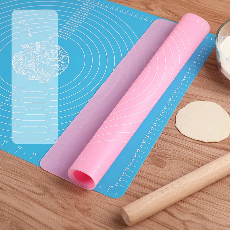 Kneading Pad Silicone Rolling Dough Mat Non-stick Surface Reusable 26x29cm With Scale Kitchen Gadgets Cooking Grill Pastry Tool