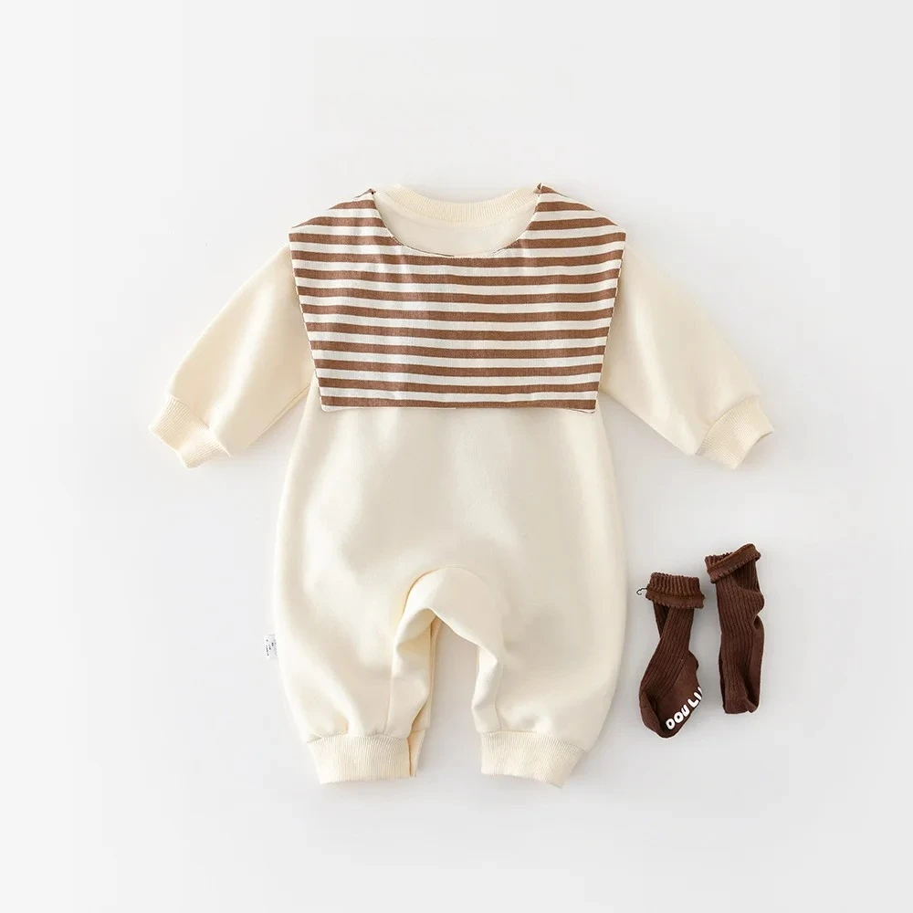 2026 Spring New Baby Long Sleeve Letter Print Romper + Shawl 2pcs Infant Boy Girl Cotton Casual Jumpsuit Newborn Clothes 0-24M