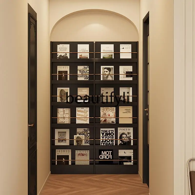 

Medieval Floor-to-ceiling Bookshelf Display Rack Display Cabinet Against Wall Corridor Aisle Cabinet Ultra-thin Shelf