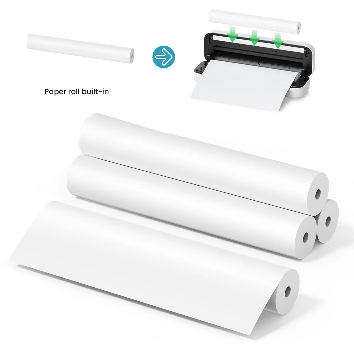 لفات ورق حراري A4 210*30mmBPA مجانية لطابعة A40/MT810/F1S/F2S/ATS886 المحمولة بلوتوث اللاسلكية الصغيرة