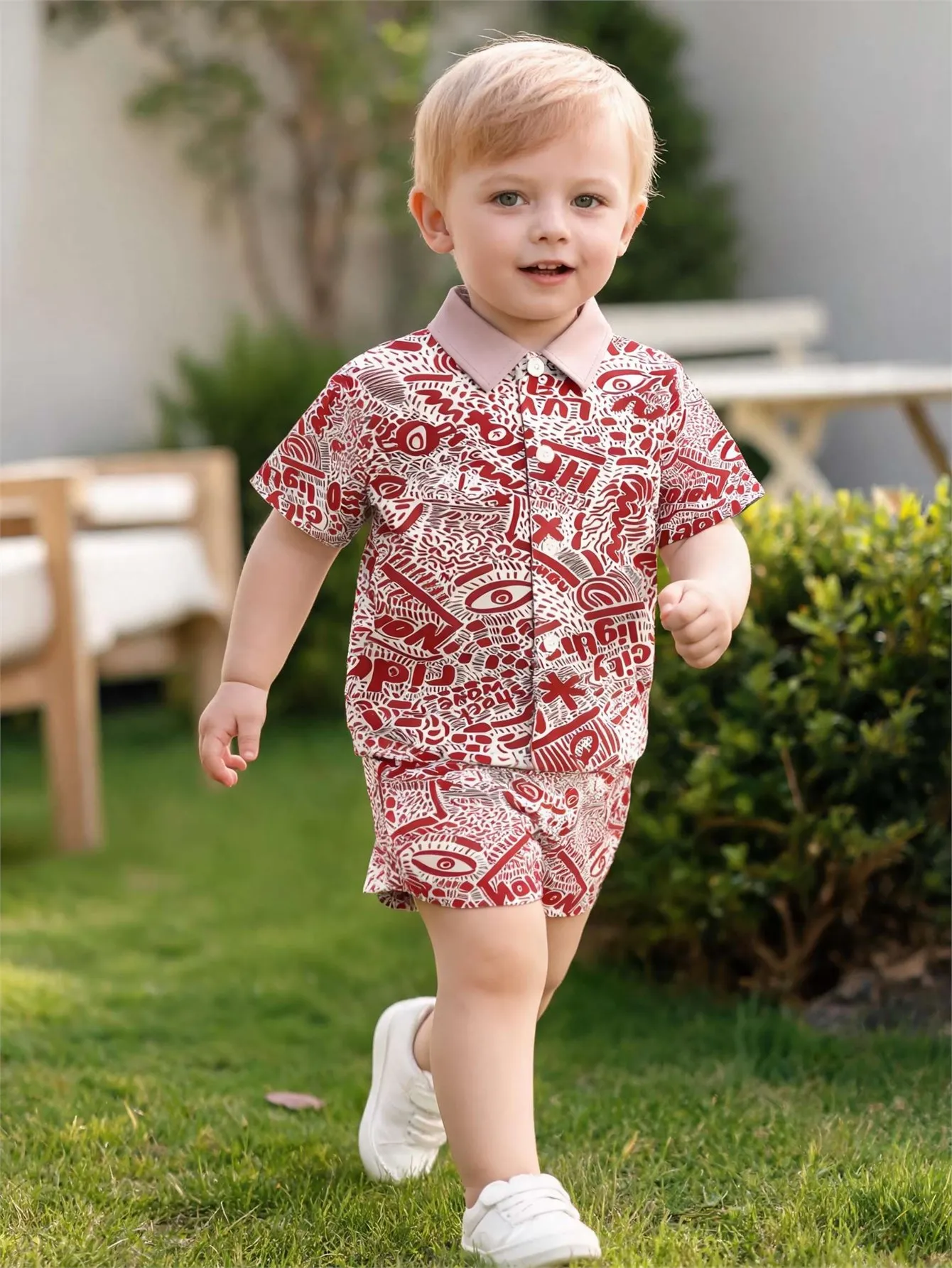 Baby boy shirt short sleeved shorts set summer style breathable, sweat absorbing, quick drying fabric comfortable and versatile
