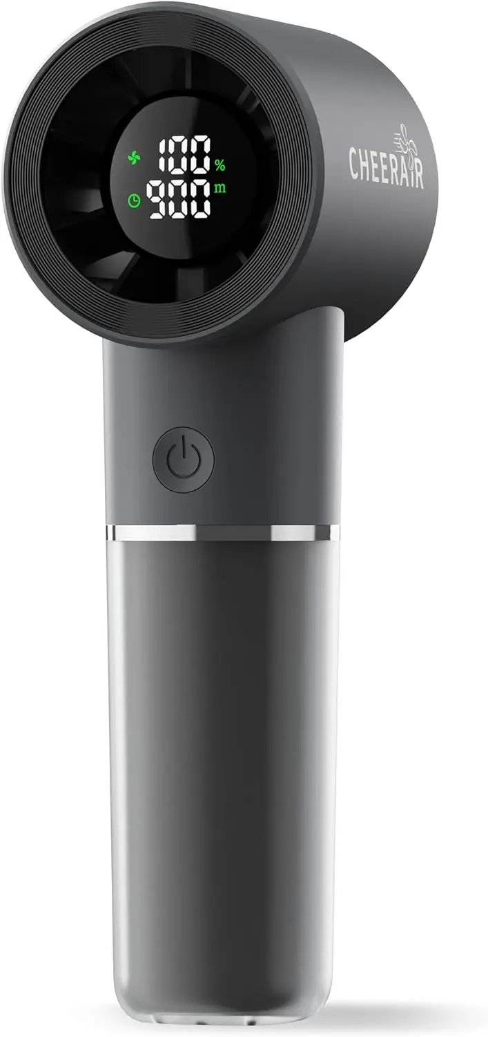 

6-Speed Mini Fan, 5000mAh Rechargeable, 15H Runtime, Smart LED Display, Portable for Travel Camping