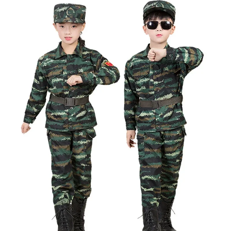 Uniforme militaire des forces spéciales pour enfants, vêtements de saut pour garçons et filles, ensemble d'entraînement pour enfants, olympiques de cosplay trempés