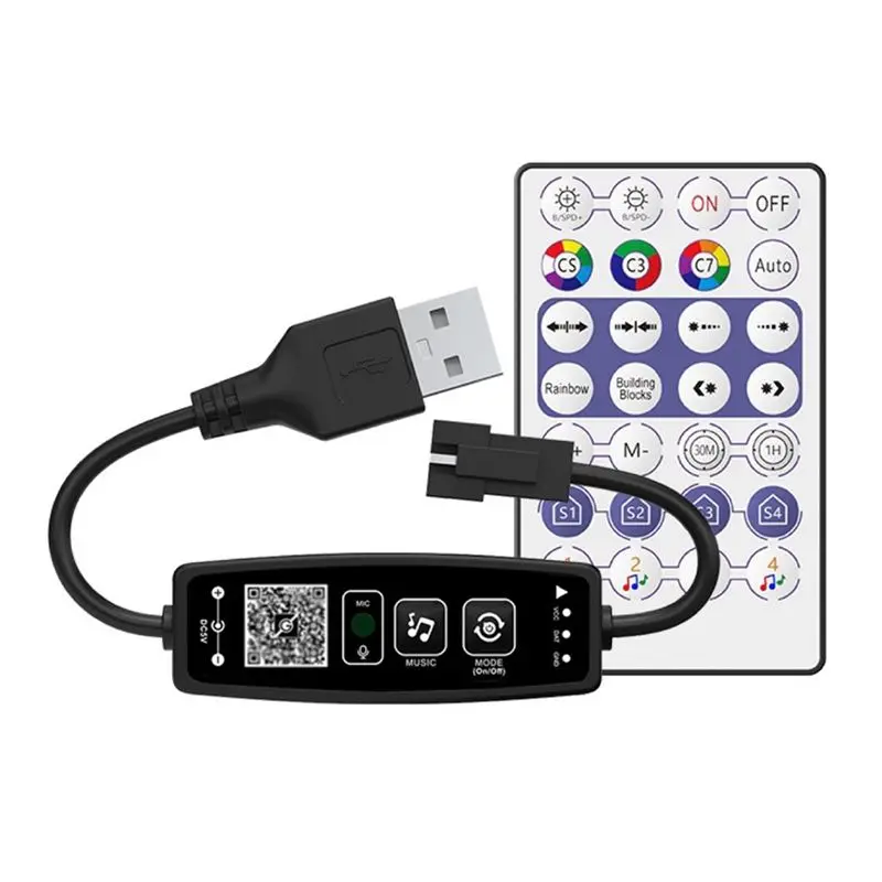 A01F-WS2811 WS2812B LED Controller Bluetooth Music 28Keys Remote Control For Individual Addressable RGB Strip Light