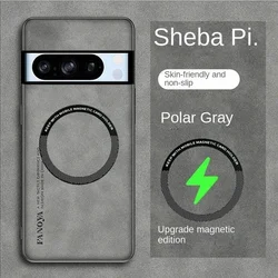 Soft PU Skin With Magnetic Protective Back Case For Google Pixel 9A 9 Pro XL 8A 7A 6A 8 7 6 Pro 5G PU+TPU Phone Shell Cover