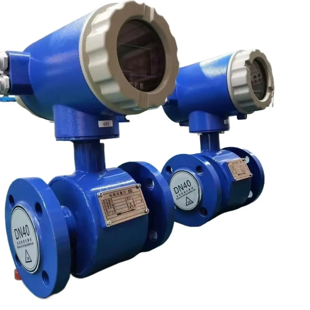 Electromagnetic Flowmeter Fluorine Lining DN50 Corrosive Liquid Water RS485 HART High Accuracy 1500:1 Range Flow Meter