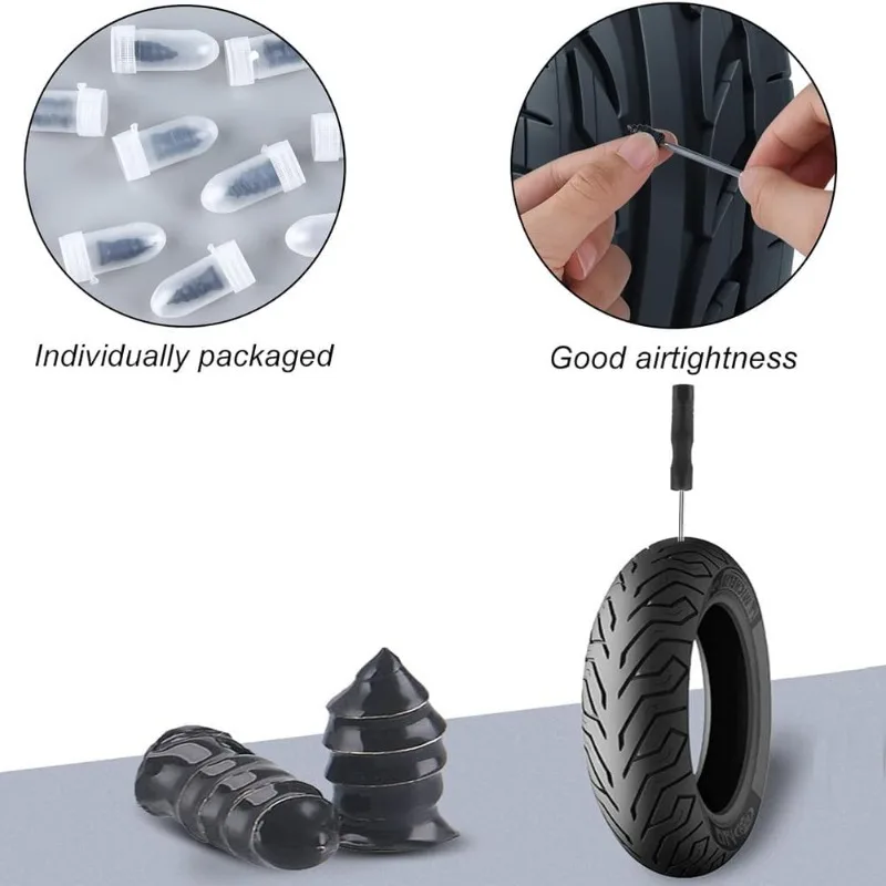 Rubber Stud for Tires,  40 PCS Rubber Tire Repair Studs,Tubeless Tire Repair Screw Kit, Rubber Tire Lever, Rubber Nails With Box