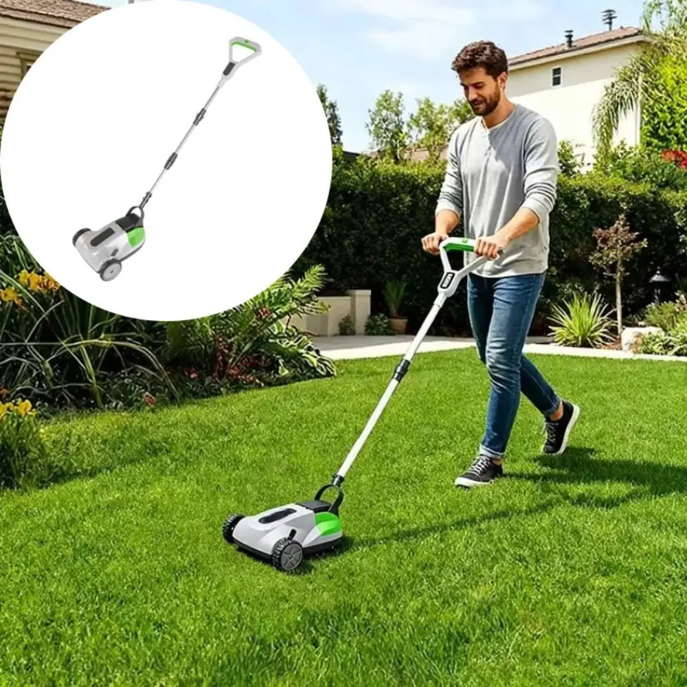 Power Tool Brushless Electric Lawn Mower Metal Blade Cordless Push Lawn Mower Wheeled Lightweight Grass Cutter Lawn Care