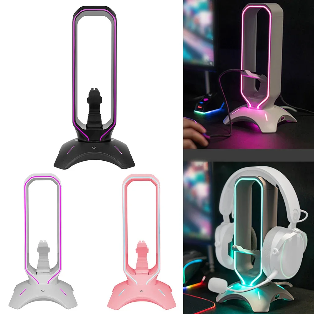 Suporte para fone de ouvido RGB Instruções Nota Acessório de iluminação RGB Acessório para fone de ouvido Suporte multifuncional para fone de ouvido para jogos RGB