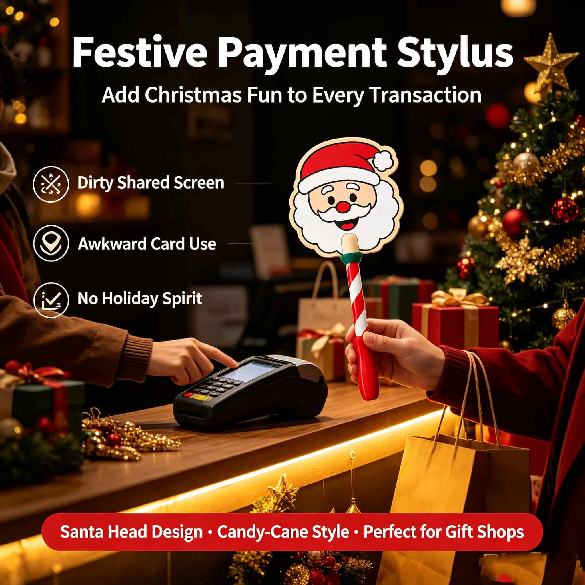 Tap to Pay Wand 3D Printed Contactless Payment Stick Non-contact Card Holder Long Range Checkout Tool Christmas Gift Idea
