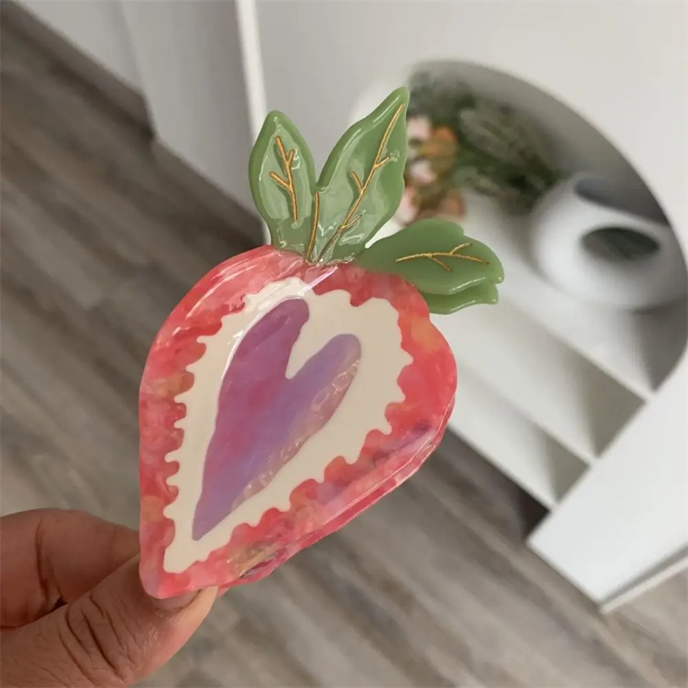 النمط الفرنسي القلب الفراولة مشبك شعر باريت الحب حمض الخليك مشبك شعر الهندسة الكورية نمط الفاكهة دبوس الشعر الشارع الشهير #5