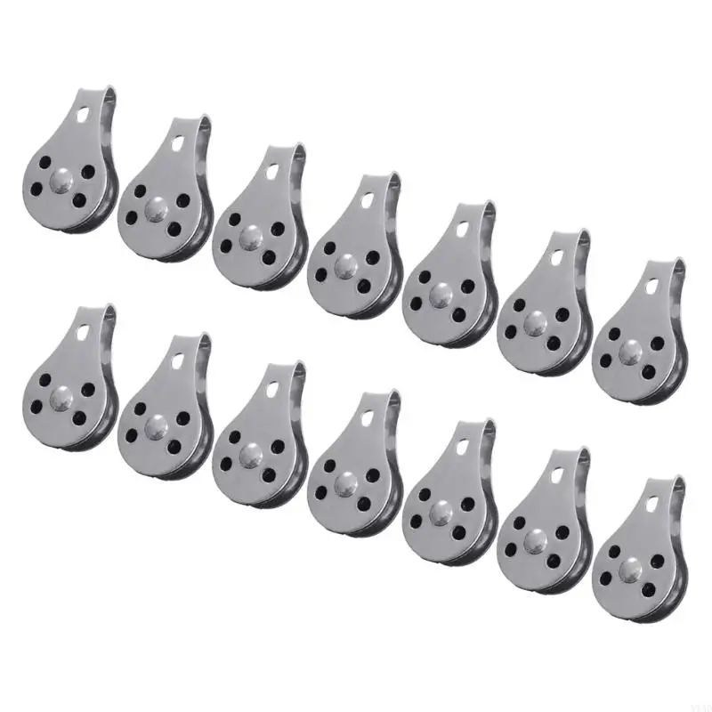 Y1AD 2X Patch Stainless Steel Single/Double Wheel Lifting Rope Pulley Set