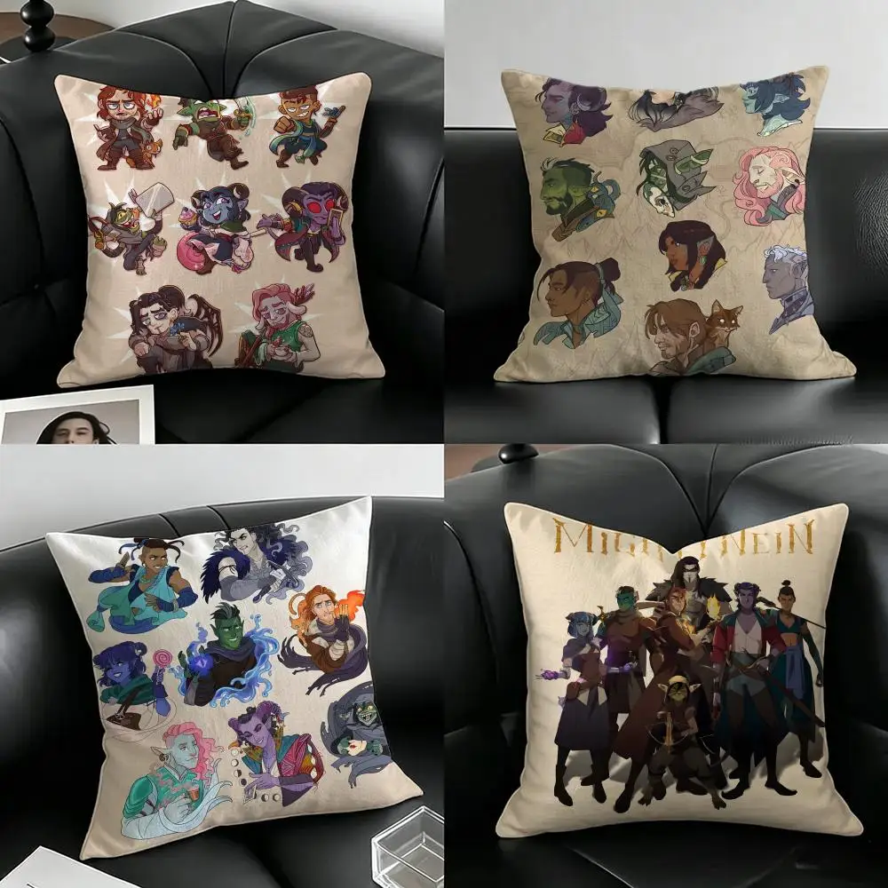 Game The Legend of Vox Machina Cushion Cover Natural Linen Pillowcase Set, All-in-One Decor for Sofa, Bedroom & Chair