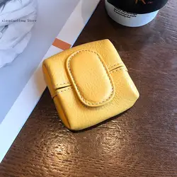 Coin Purse Women's Buckle First Layer Cowhide Coin Purse High Quality Leather Material Key Case Portable Small Bag