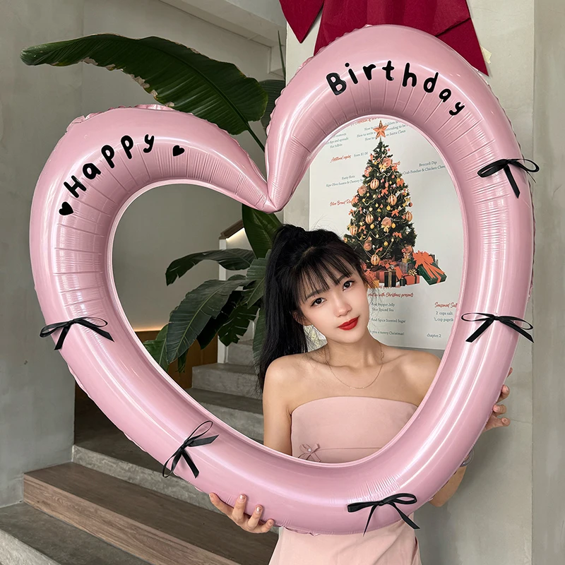 القوس على شكل قلب بالون مع القوس ملصق صديقة حفلة عيد ميلاد الديكور الدعائم الزفاف الديكور
