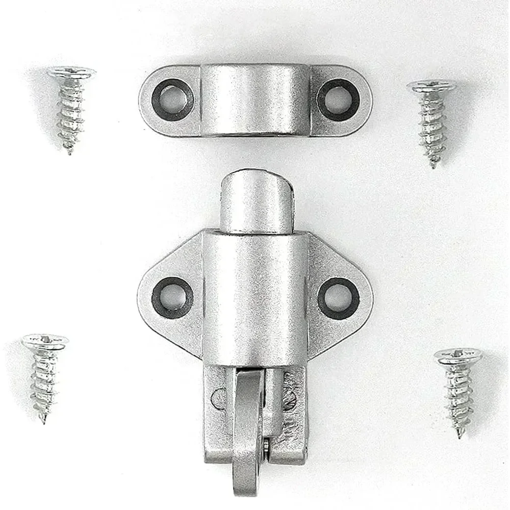 Pestillo de resorte con tornillos, cerradura de pestillo de resorte, pestillo de resorte automático, anillo de tracción, perno de puerta para puerta de Windows, 1/2 Uds.