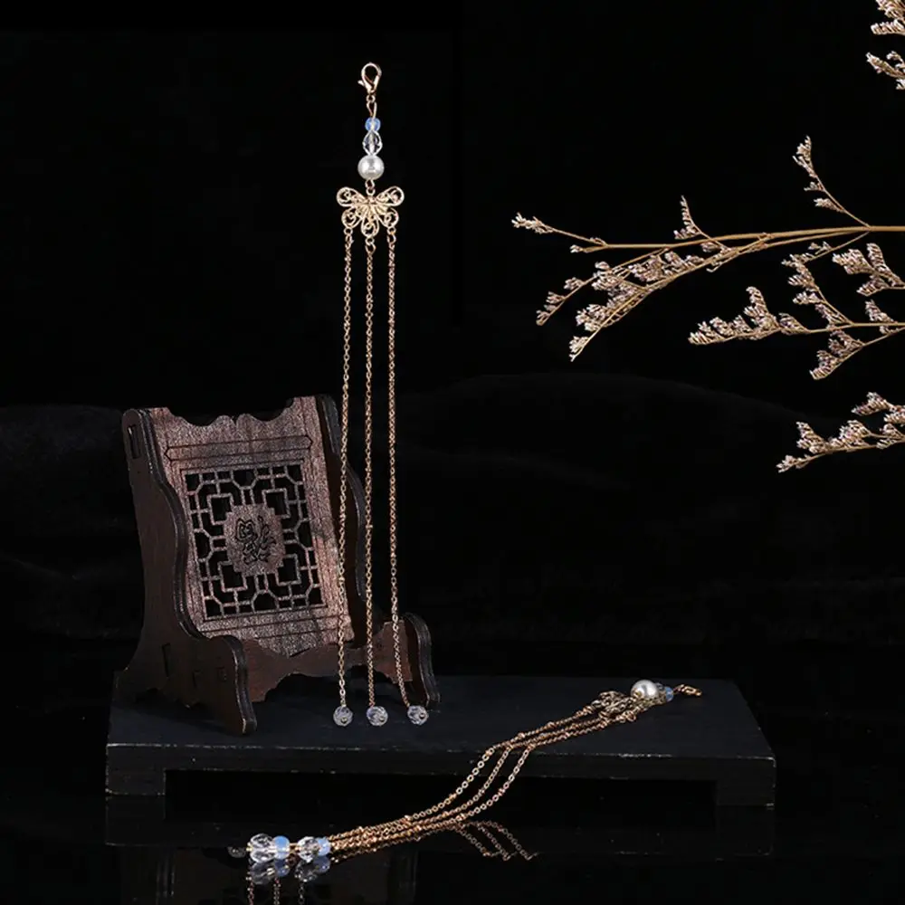 أغطية الرأس HANFU مقاطع الشعر الصينية التقليدية شرابة شرابة كلاسيكية مع مشبك جراد البحر دبوس الشعر شرابة