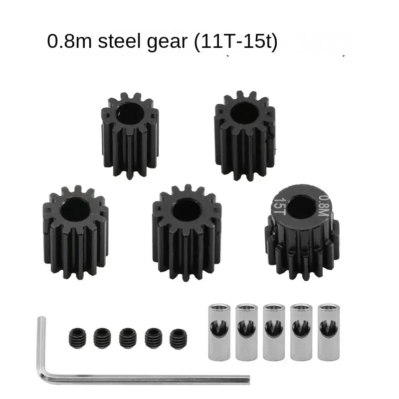 5pcs 0.8M 32P 3.175 5mm 11T 13T 15T 17T 18T 20T 24T 28T 30T 35T Hardened Steel Pinion Gear Motor Gear For 1/8 1/10 RC Model Car