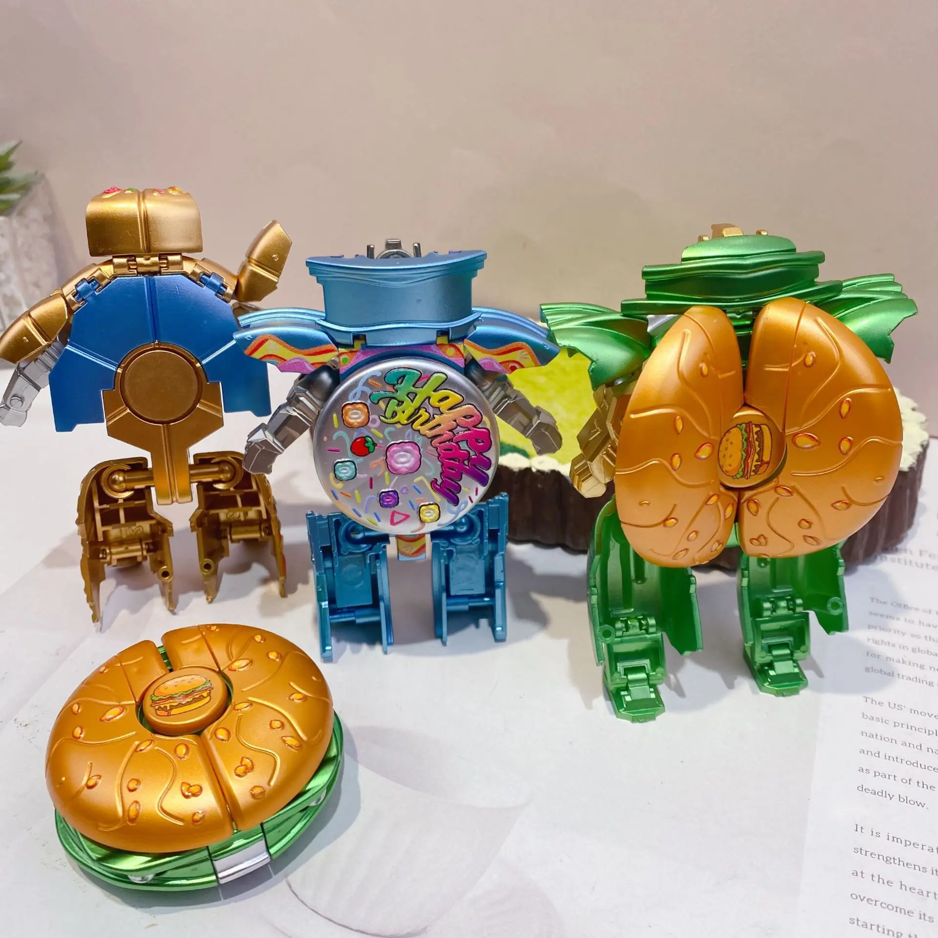 Creative fingertip top mecha transformation trendy toy with high appearance value, educational and stress-relieving