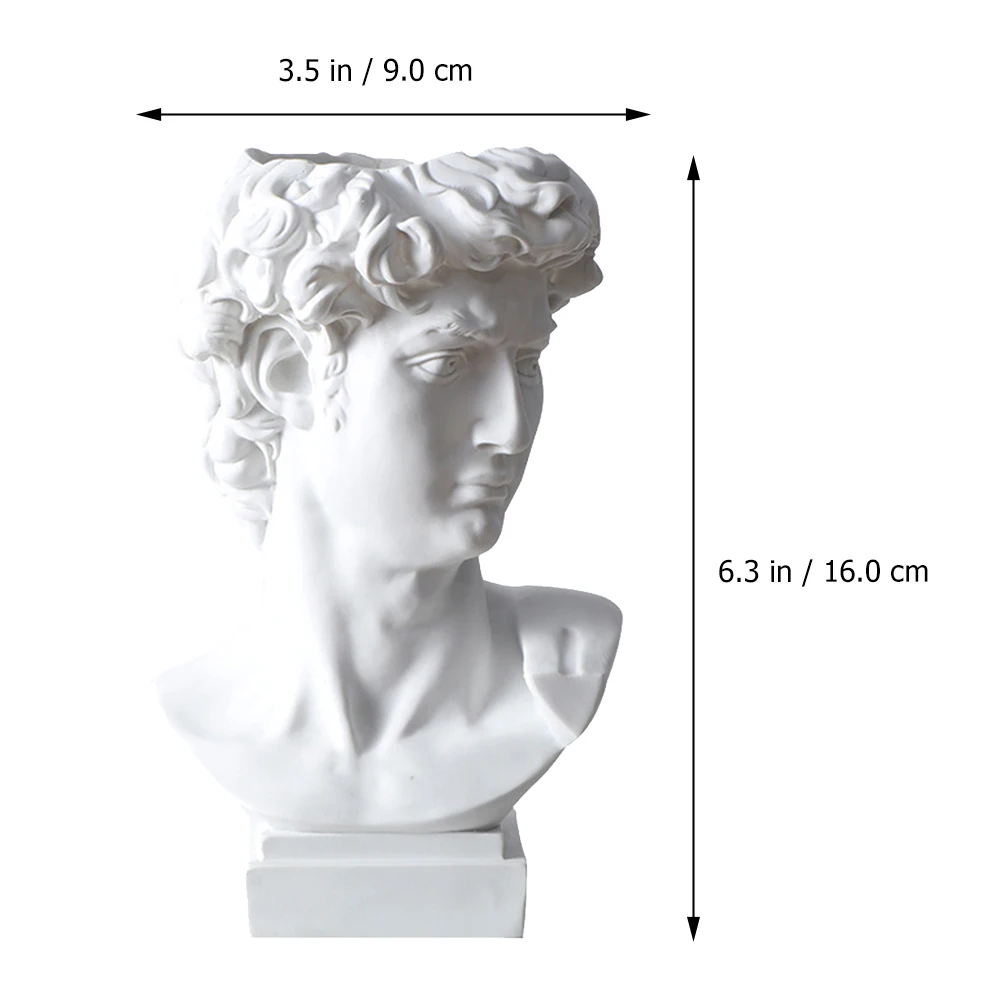 

Pen Pots for Desk Novelty Holder Decoration Cute Cartoon White Statue Desktop Work