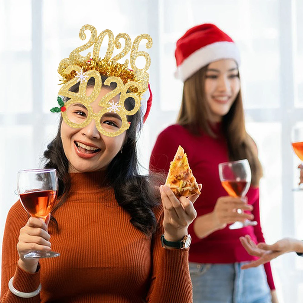 

4 PCS Happy New Year Headdresses Festive Decorative Headband Graduation Party Favor Props Supplies 2026 Fabric